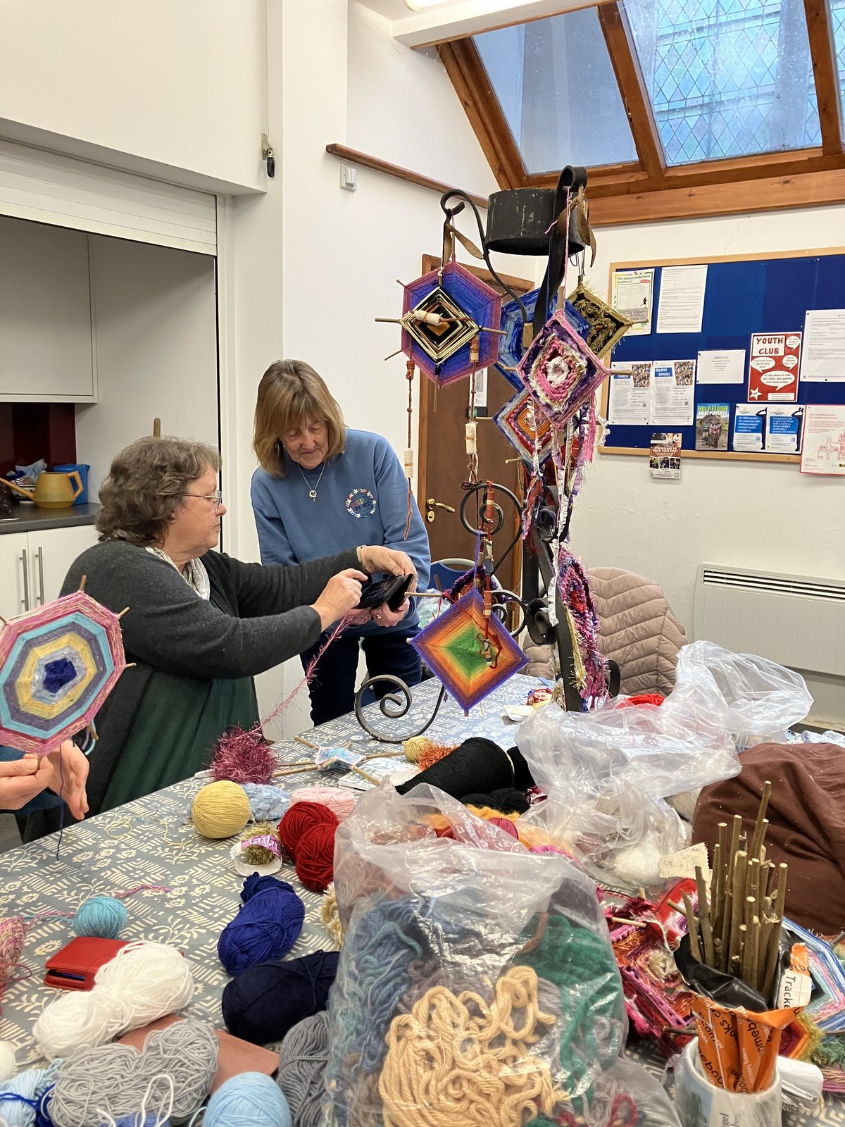 Church members working together