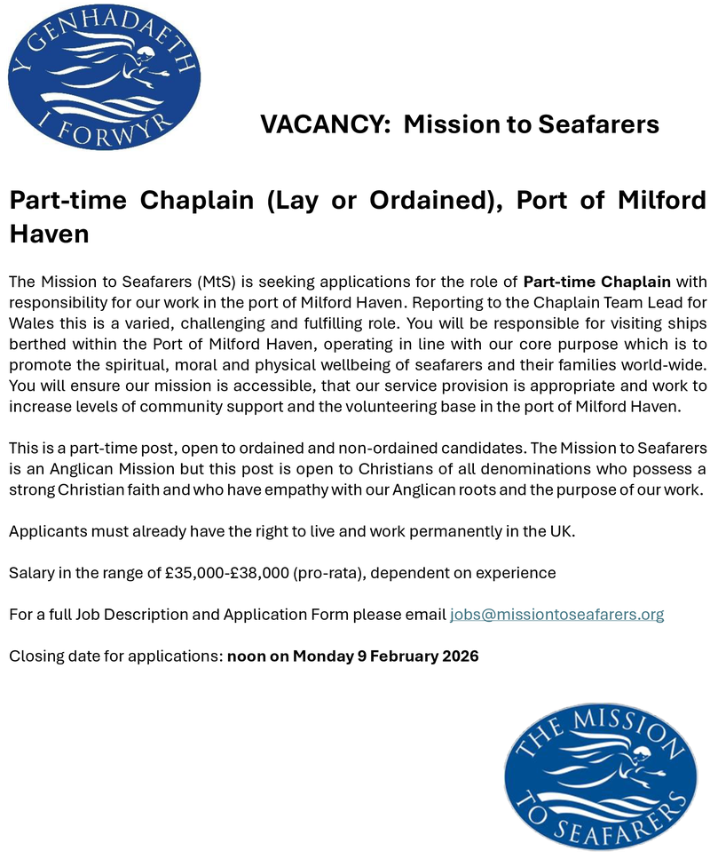 Job advert Mission to SeafarersMH 120126.png