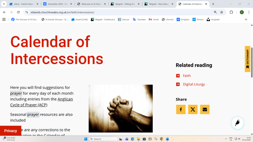 Screenshot - Calendar of Intercessions